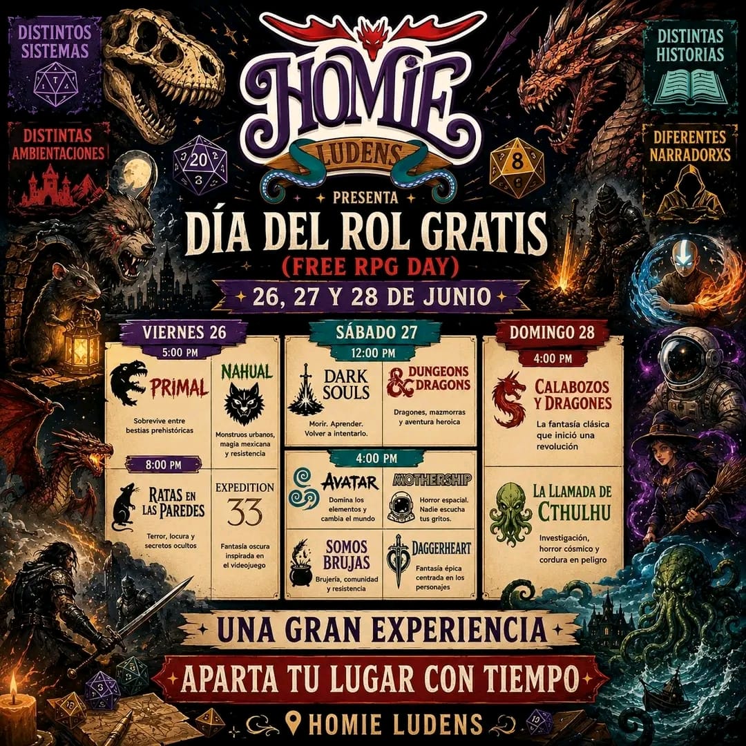 Homie Ludens Presenta: Día del Rol Gratis